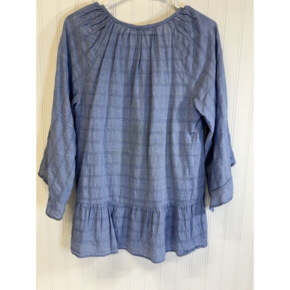 Matilda Jane Pretty Things Shirt Round Tassel Tie Neck Ruffle Flowy Blouse Sz XS - Picture 6 of 9